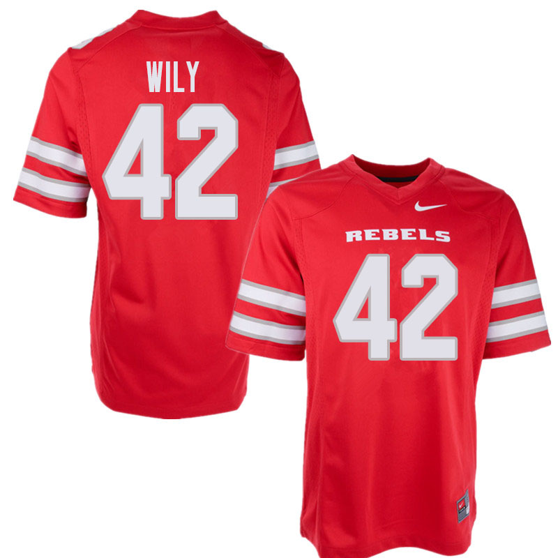 Men's UNLV Rebels #42 Salanoa-Alo Wily College Football Jerseys Sale-Red